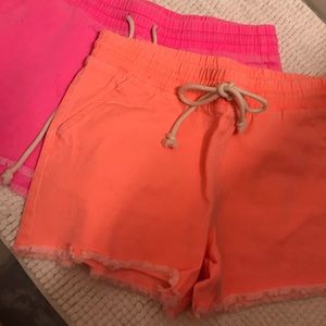 ✨Two pair of denim neon pull on shorts